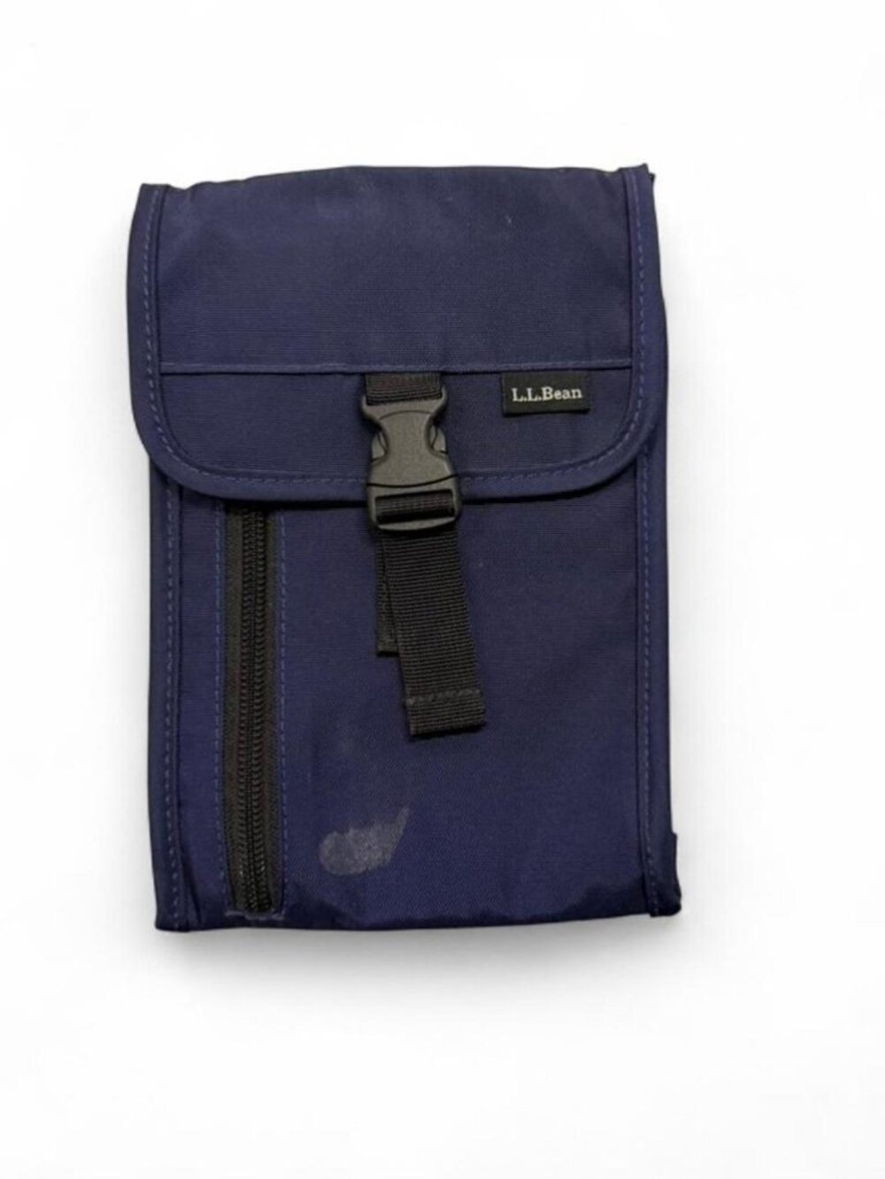 Vintage L.L. Bean Travel Neck Wallet Passport Organizer - Navy Blue Nylon